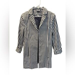 Tyler Boe Navy and White Checkered Blazer Coat